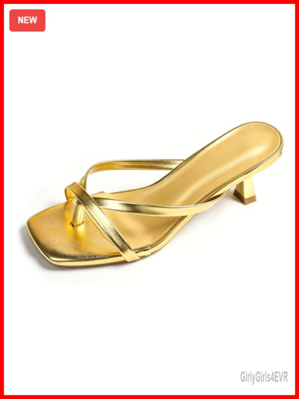 Womens Strappy Kitten Heel Sandals Square Open Toe Slip On Mules for Wedding